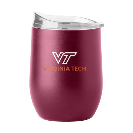 Logo Brands Virginia Tech 16oz Flipside Powder Coat Curved Beverage 235-S16PB-34